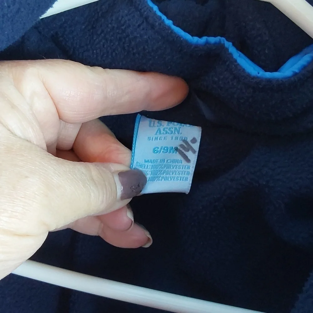 U.S POLO Assn Blue SnowSuit Logo Designer Baby Sz.6/9 Months